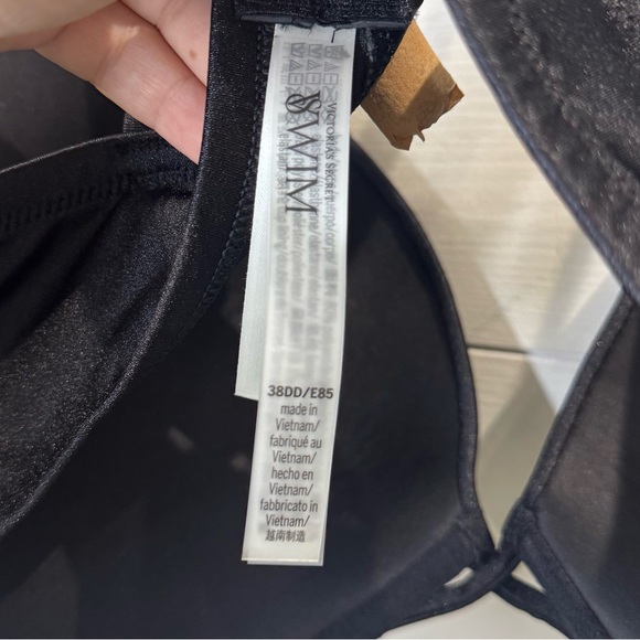 Victoria’s Secret NWT Elegant Black Studded Women's Swim Bikini Top Size 38DD - Picture 7 of 8